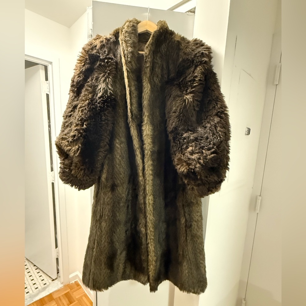 XCentrix by Lou Nierenberg Brown Faux Fur Coat